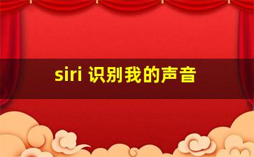 siri 识别我的声音